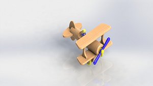 3D wooden airplane producible model