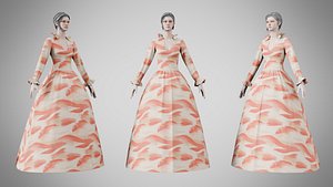 3D model Dress 30 Coral Horizon