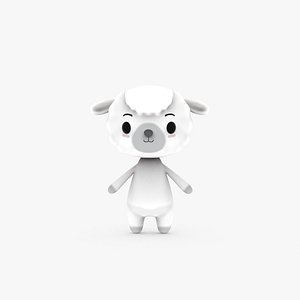 Cartoon Sheep v002 character 3D model