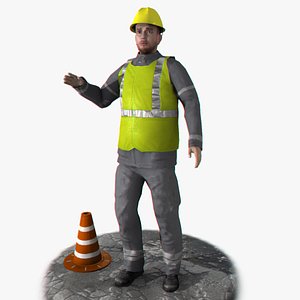 rigged worker 3d 3ds