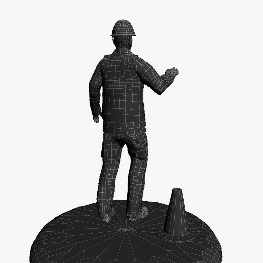 rigged worker 3d 3ds