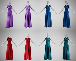 Dress 55 Velvet Colors With Design Collection 1