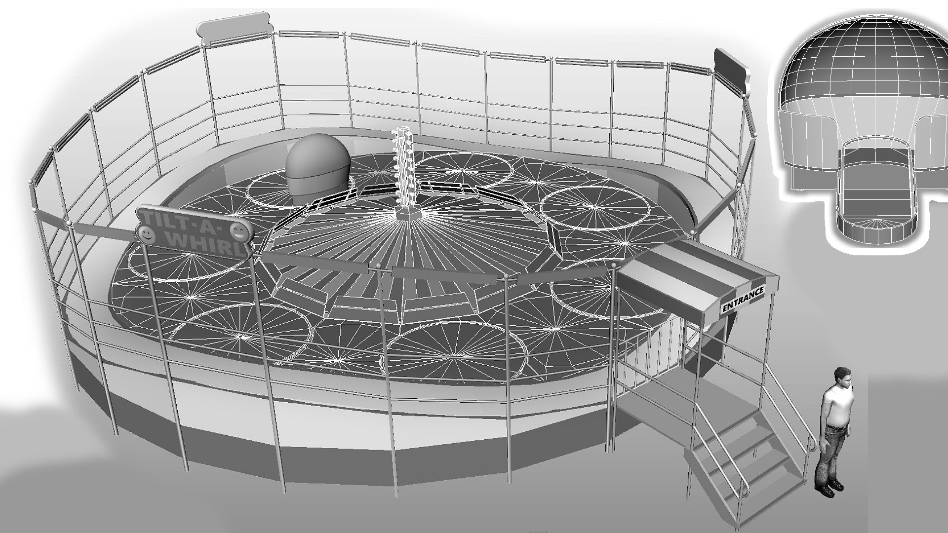 3D Classic Tilt-A-Whirl Carnival Ride Model - TurboSquid 1793652