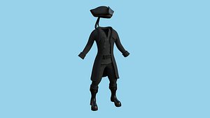 3D Pirate Costume 01 Full Black - Character Design Fashion