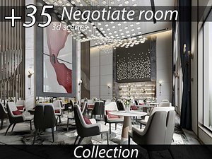 Negotiate room interior 3d scene 3D model