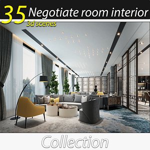 Negotiate room interior 3d scene 3D model