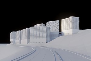 3D MIXED USED MASTERPLAN BUILDINGS