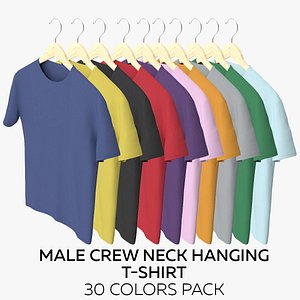 3D Male Crew Neck Hanging 30 Colors Pack model