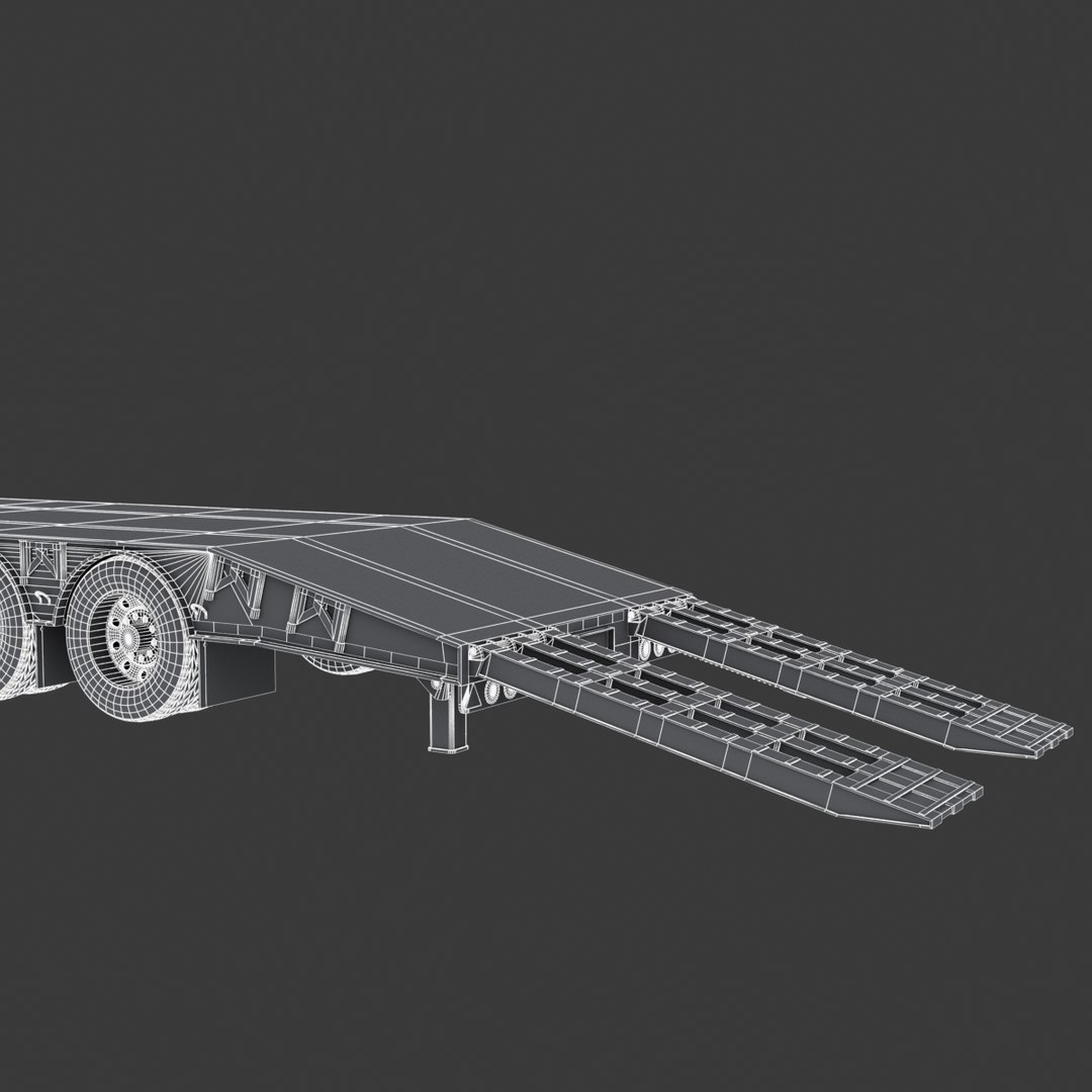 Lowboy Semi-trailer Trailer Ramps 3D - TurboSquid 1254213