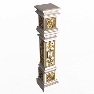 Stair Baluster 07 White 3D model