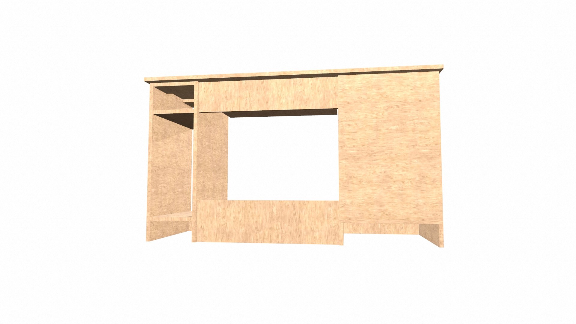 3D Wooden Office Desk Model - TurboSquid 2338742
