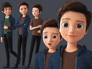 Cartoon Teen Boy - College Student