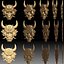 Oni mask Japanese demon - bas-relief for CNC router or 3D printer