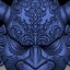 Oni mask Japanese demon - bas-relief for CNC router or 3D printer