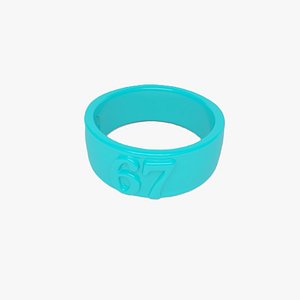 3D Crystal Sky Blue Plastic Ring 67 3D Model