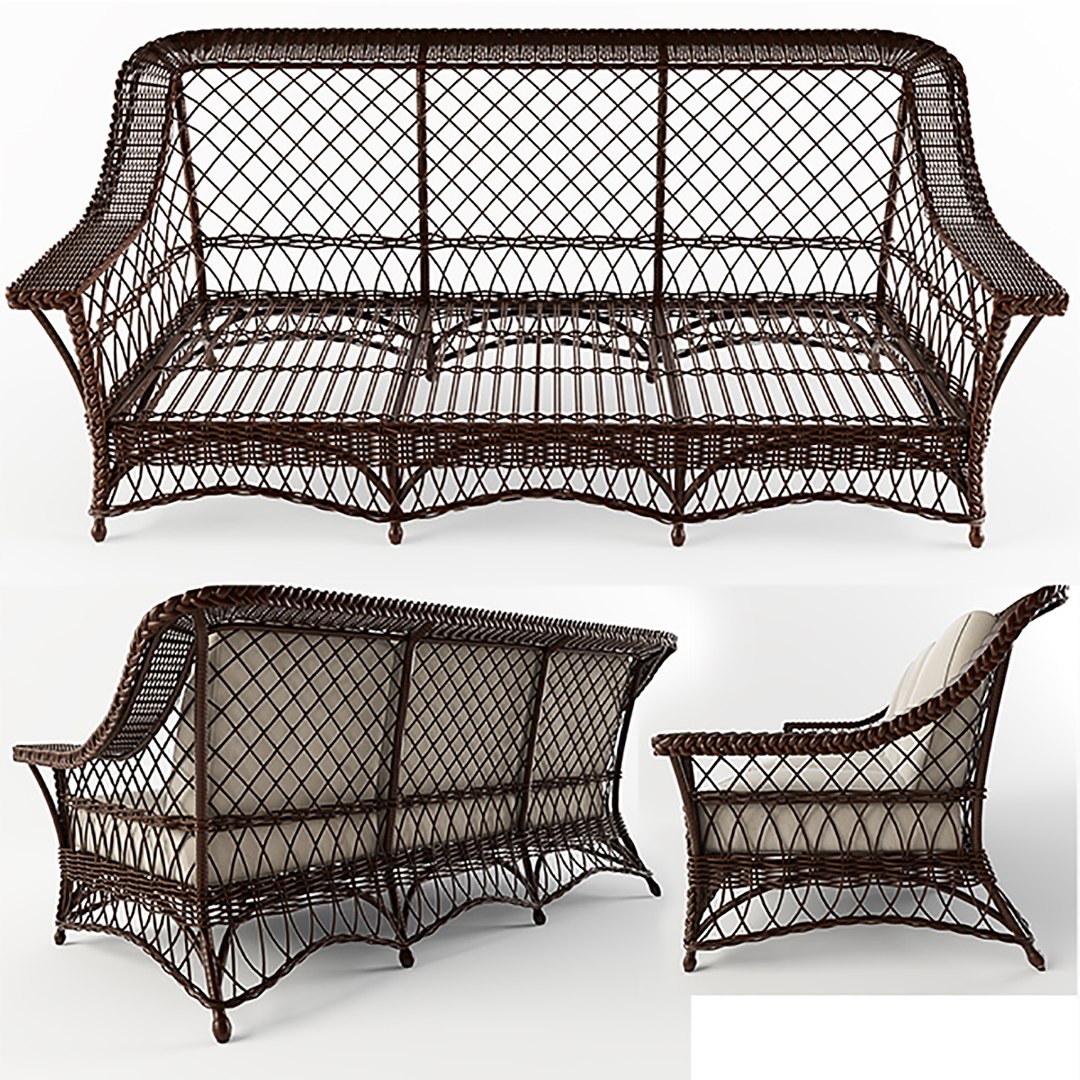 3d Wicker Sofa