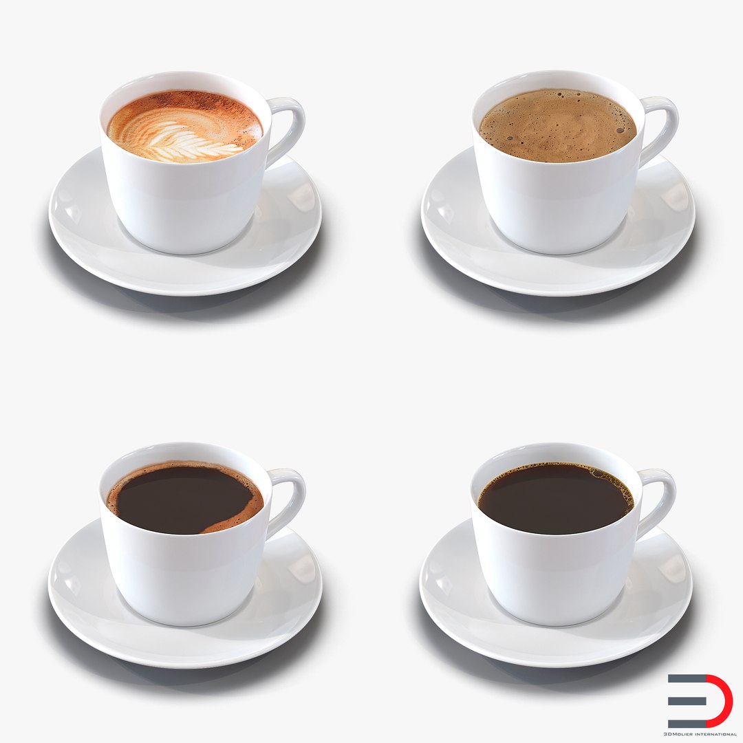Coffee Cups Collection 3D model preview