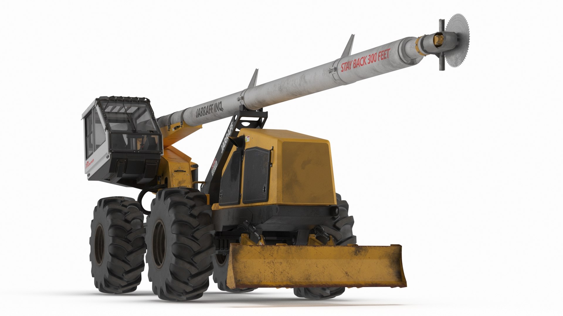 Jarraff Boom Saw Tree Trimmer on Wheels Dirt Rigged 3D model preview