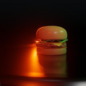 3D model burger food