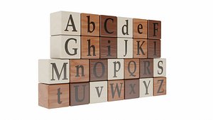 Wooden Letter Blocks 3D
