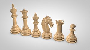 chess pieces set 3d model
