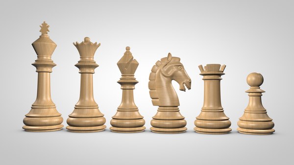 chess pieces set 3d model