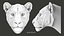 Lioness Head Sculpture Stylized
