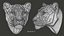 Lioness Head Sculpture Stylized