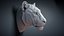 Lioness Head Sculpture Stylized