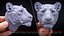 Lioness Head Sculpture Stylized