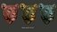 Lioness Head Sculpture Stylized