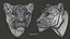 Lioness Head Sculpture Stylized
