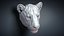 Lioness Head Sculpture Stylized