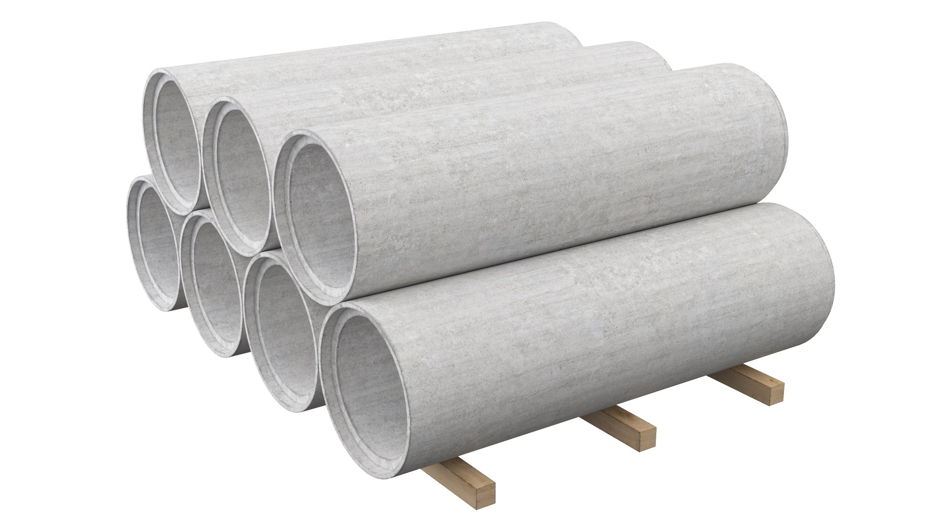 3D Concrete Pipe Stack - TurboSquid 2012955