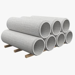 3D Concrete Pipe Stack