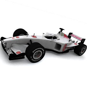 Honda Formula 1 Racing Car Low Polygonal