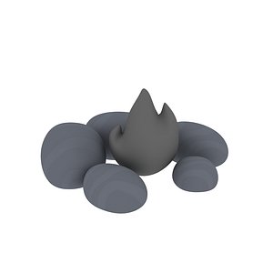 3D cartoon fireplace