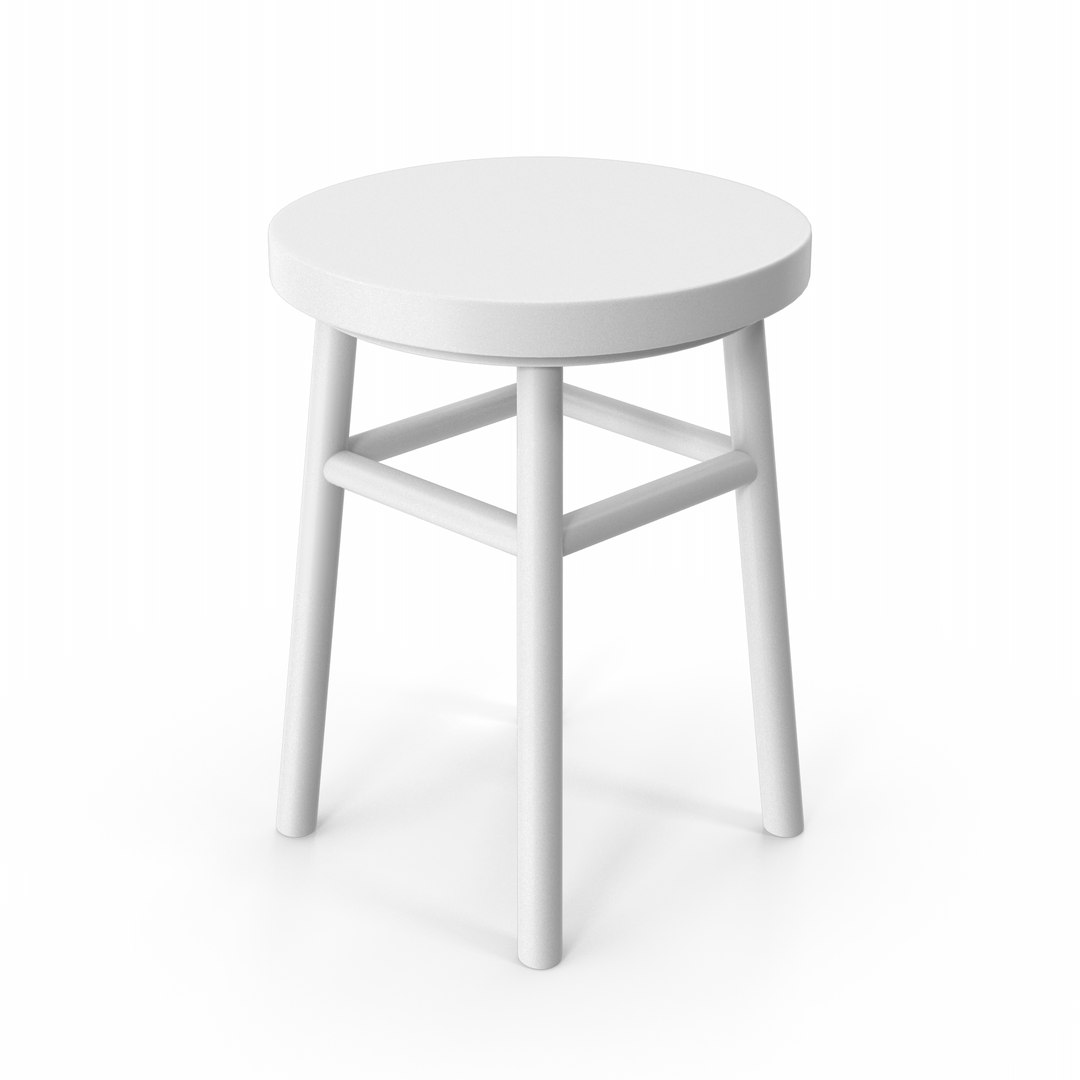 3D White Stool model TurboSquid 2147770