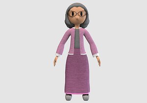 cute cartoon grandmother model