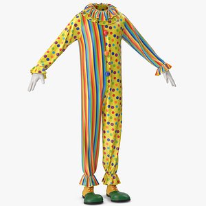 3D model Clown Costume with Shoes and Gloves v 5