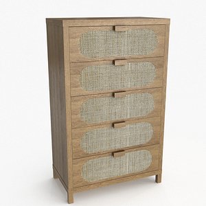 Marcy 5 Drawer Dresser Brown 3D