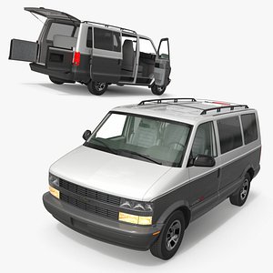 3D model 1995 Chevrolet Astro Passenger Van Rigged for Cinema 4D