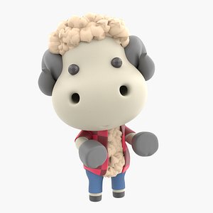 3D Cute Sheep 3D Illustration model