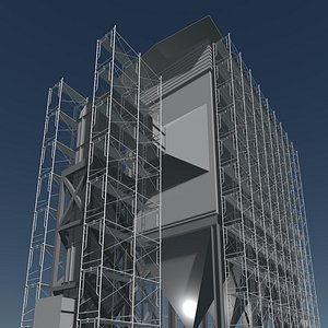 3D Industrial building in construction scene 25i18