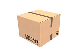 3D Cardboard Box 3D model model