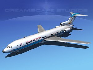 3d airline boeing 727 727-200 model
