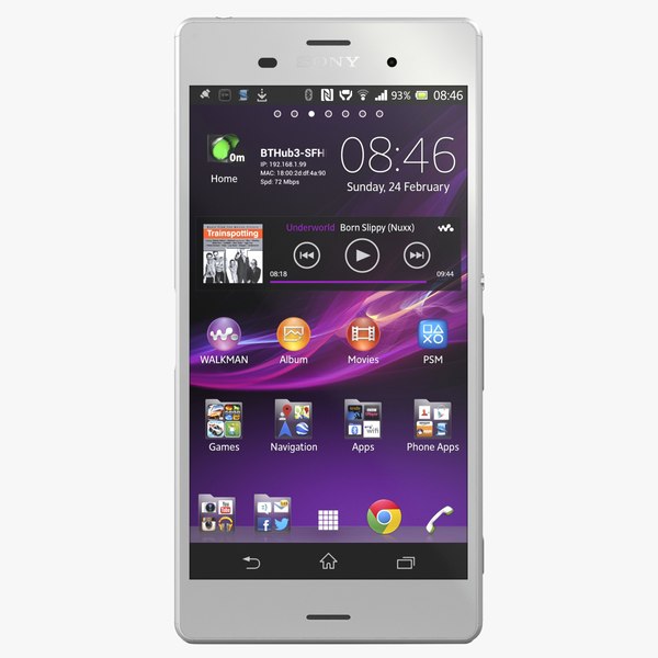 sony xperia z3 white 3d model