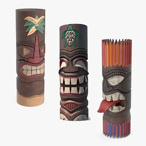 3D Tiki Totems Collection 2