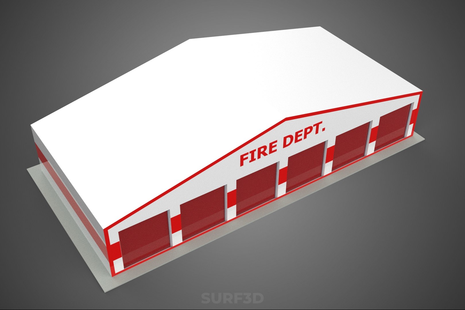 3D FIREFIGHTER TRUCK FIRE ENGINE GARAGE STATION HOUSE OFFICE GATE Model ...
