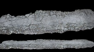 destroyed road cracked asphalt part6 Photogrammetry 3D model